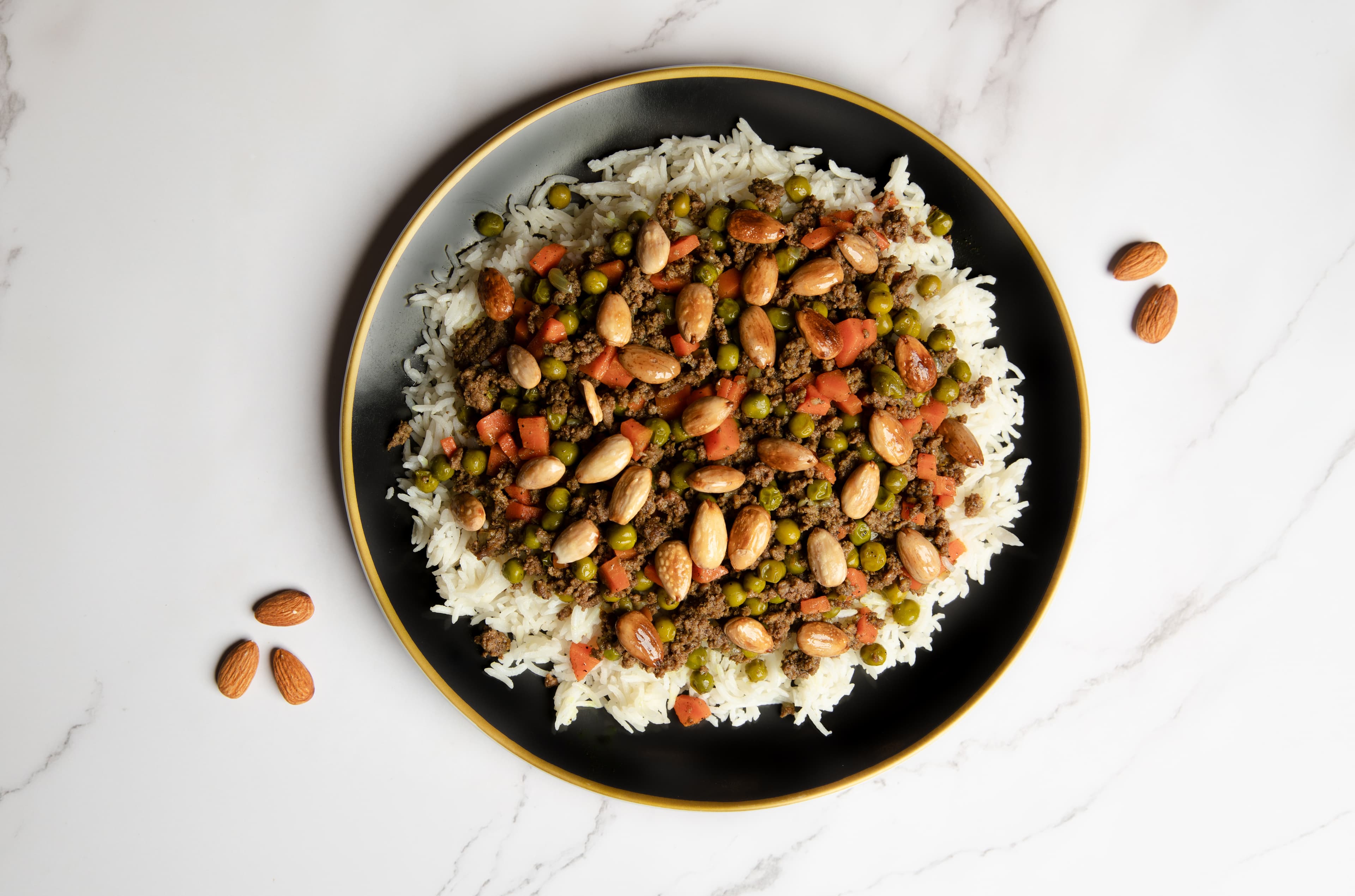 Garden rice with savoury minced meat