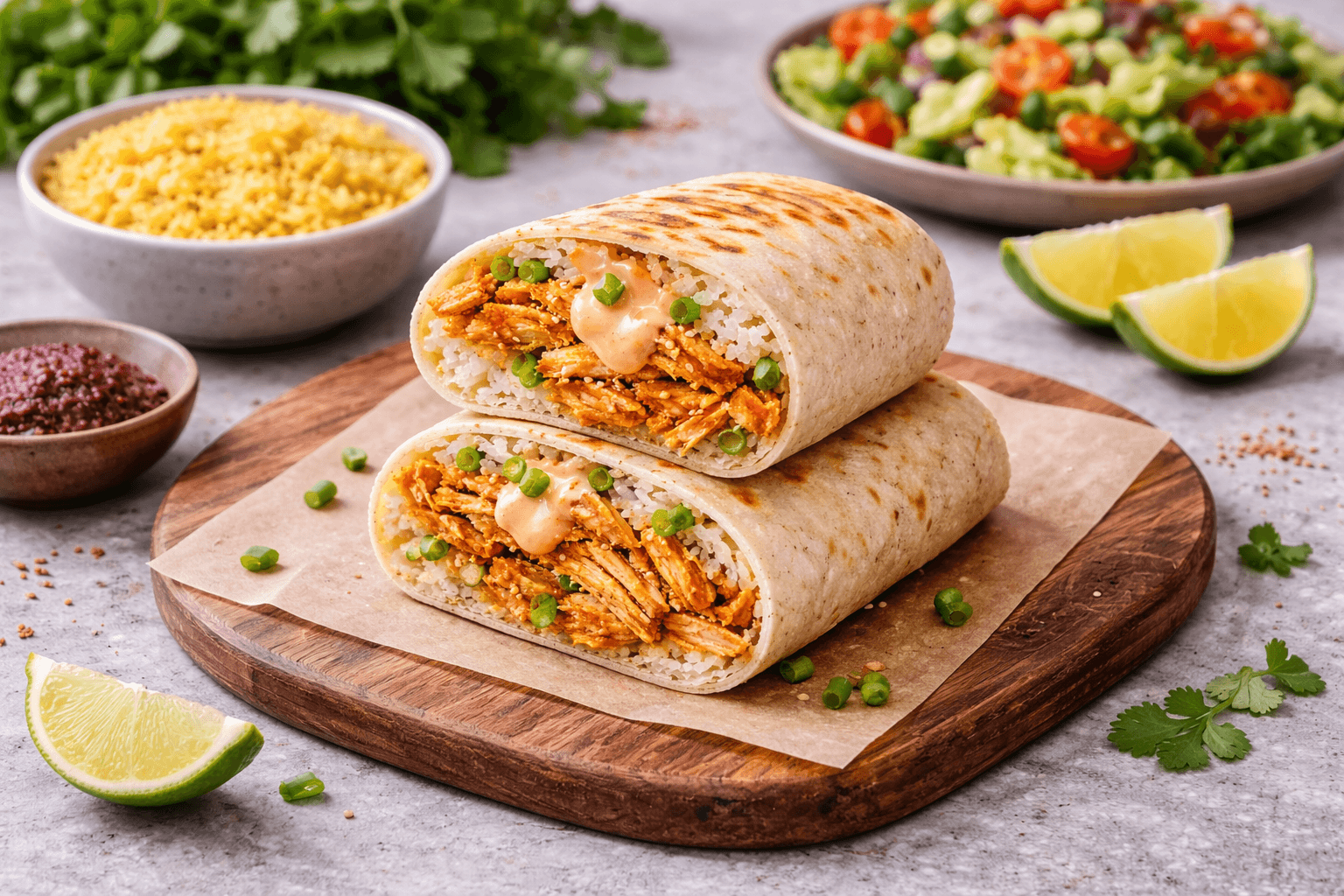 BBQ chicken burritos korean style