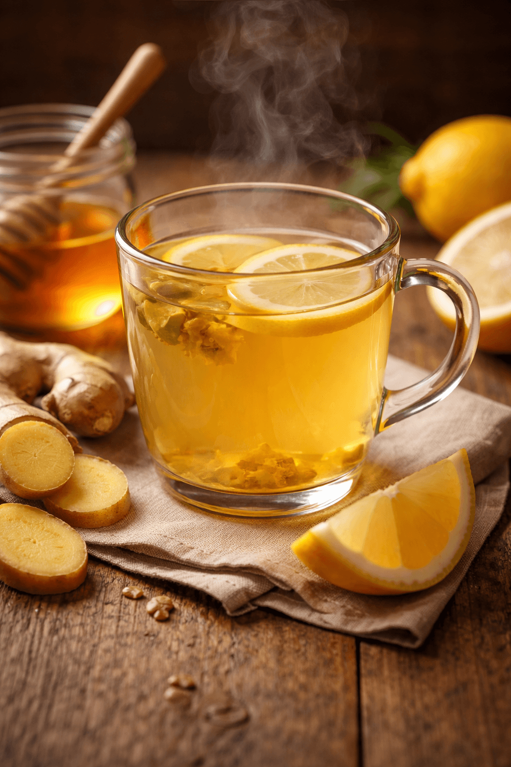 Lemon Honey Ginger Tea (Classic Comfort Drink)