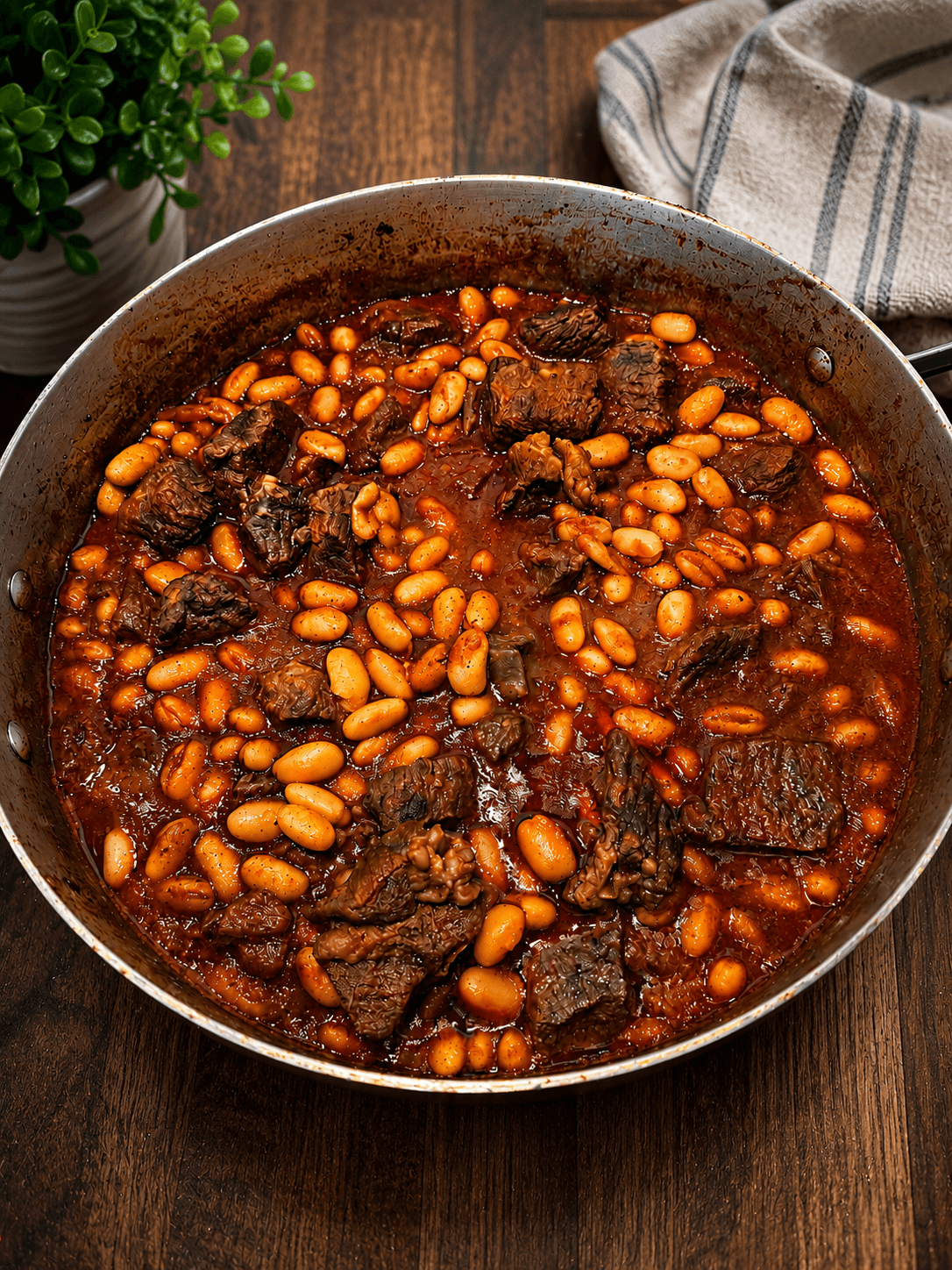 White Bean Stew With Tomato Sauce and Beef