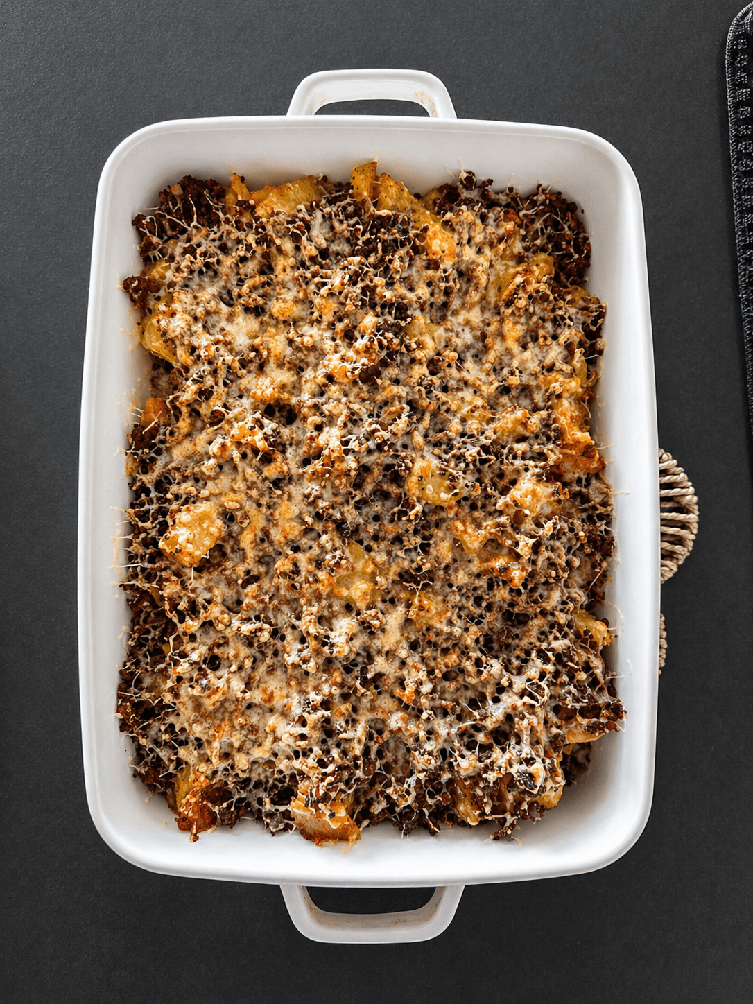Cheesy Beef Potato Bake with Mozzarella